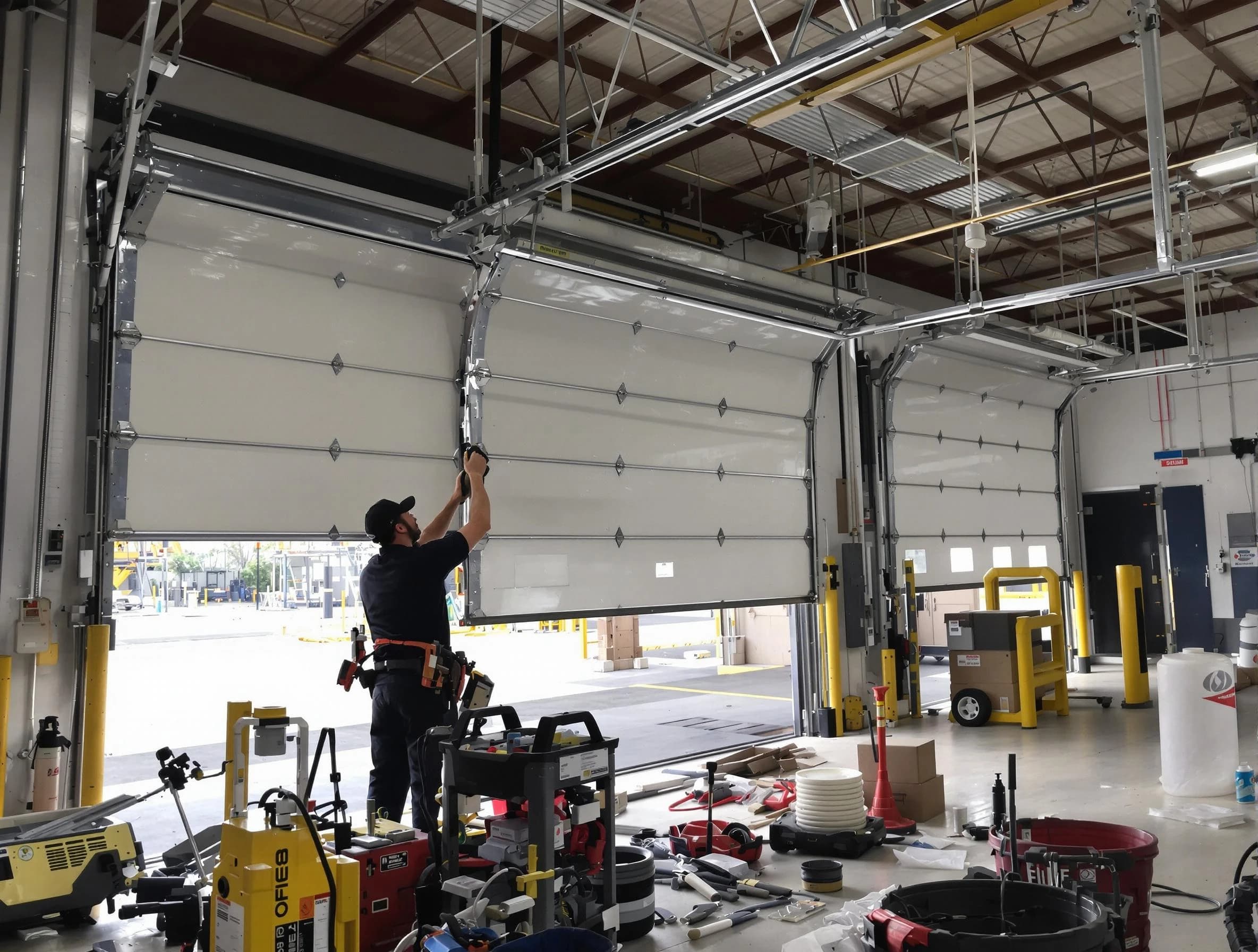 Thornton Garage Door Repair technician performing commercial garage door repair in Thornton