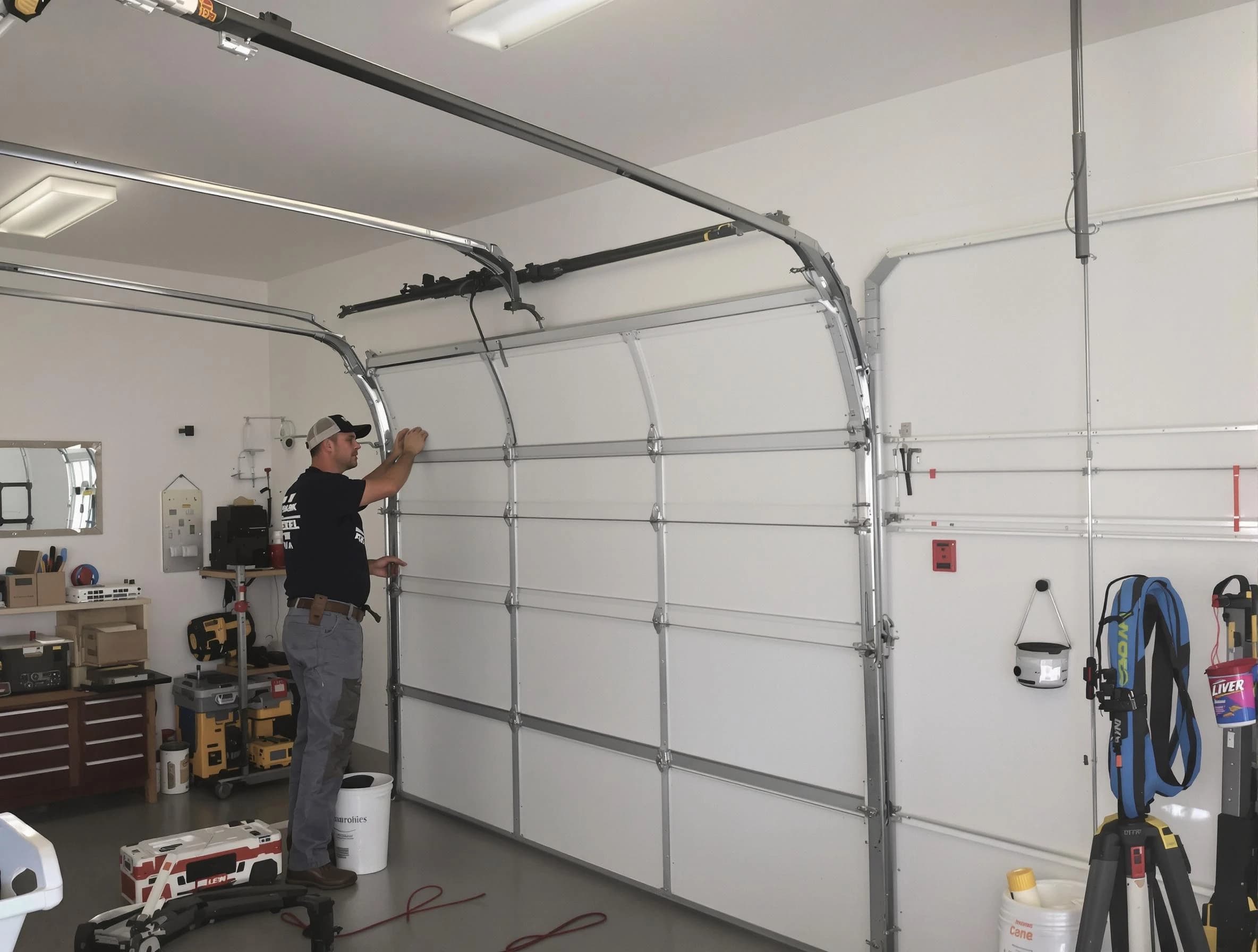 Thornton Garage Door Repair team installing new garage door in Thornton