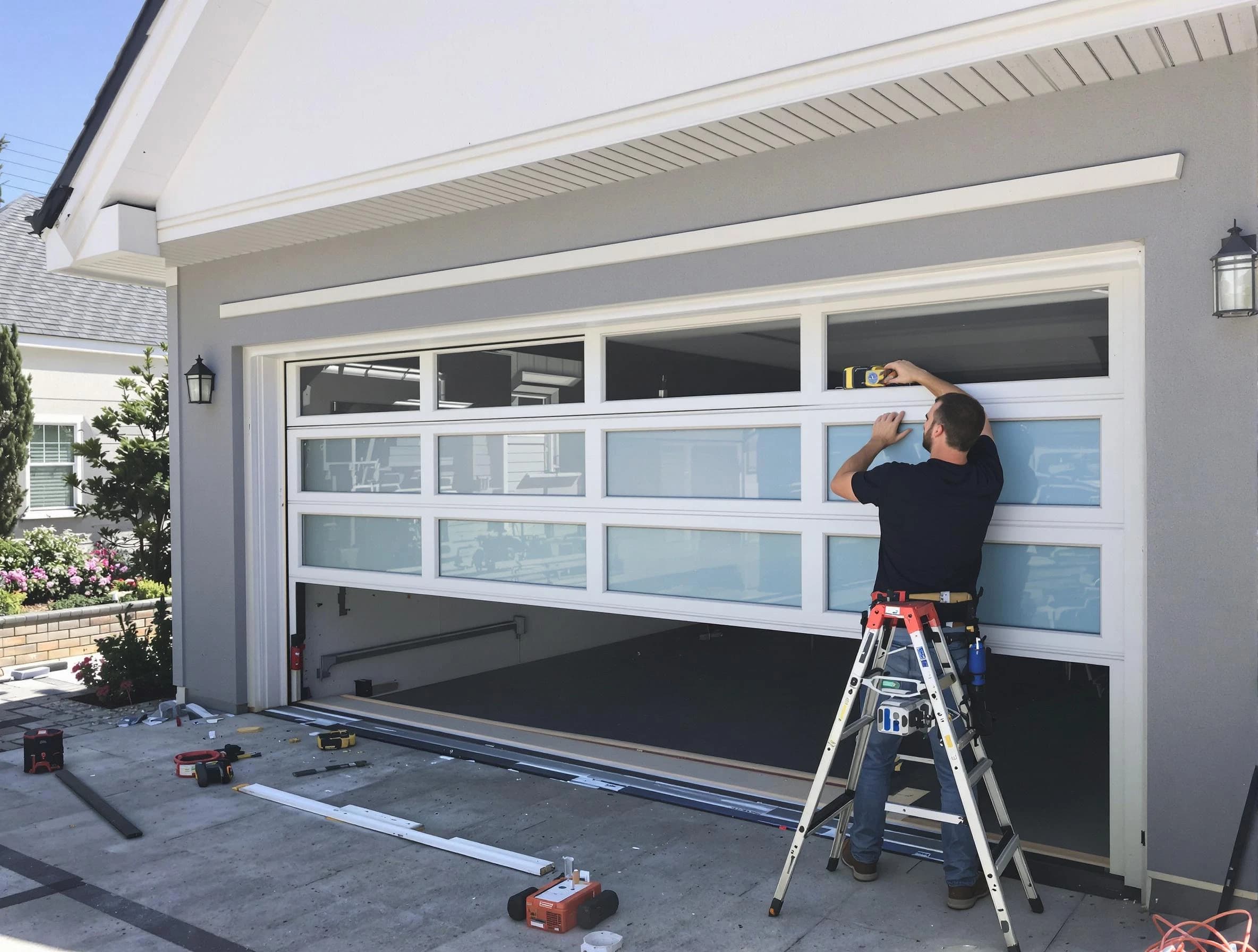 Thornton Garage Door Repair team performing garage door replacement in Thornton