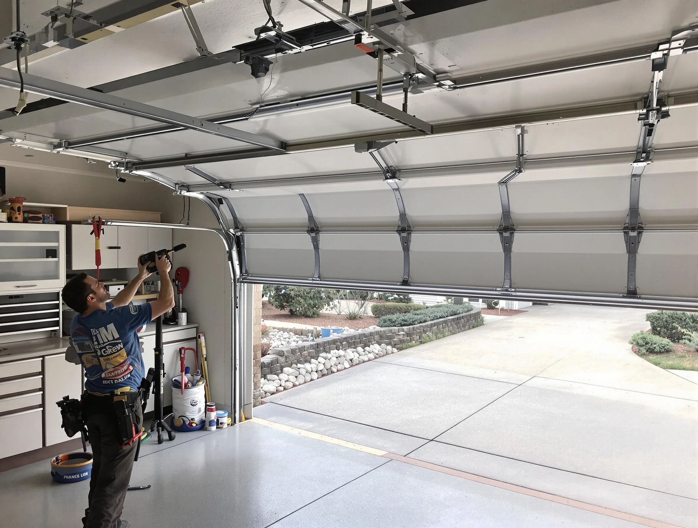 Garage door track repair service by Thornton Garage Door Repair in Thornton
